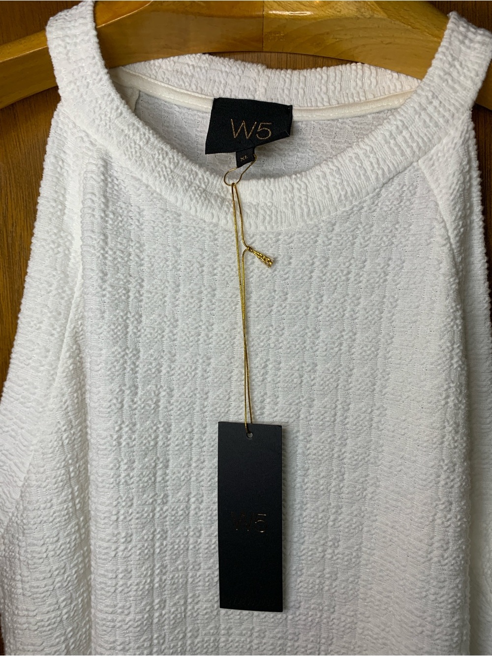 W5 Anthropology White Textured Halter Tank Top - Picture 4 of 6